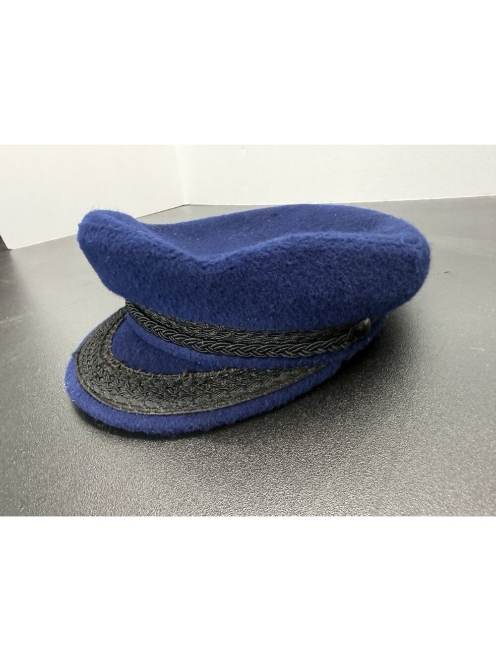 Vintage Navy Blue Greek Fisherman Cap Mariner Fiddlers Size Medium